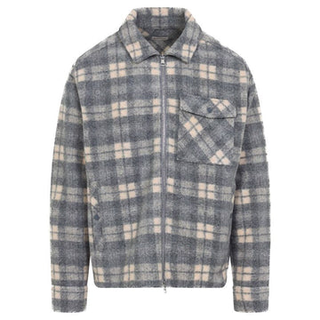 Moncler Logo Patch Flannel Checked Wool Jacket Grey 2F000 19 89B55 F09 146793869 [P]