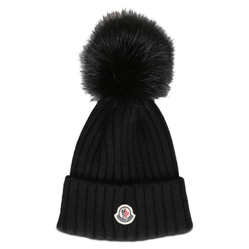 Moncler Logo Patch Pom Pom Rib Knit Beanie Black 3B000 64 M1131 999 146793865 [P]
