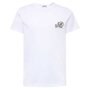 Moncler Double Logo Patch T-Shirt White 8C000 76 8390Y 001 146793852 [P]