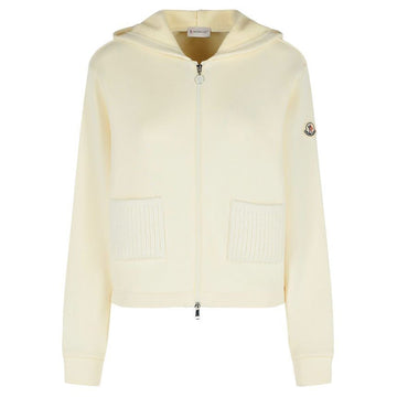 MONCLER モンクレール 25FW ロゴ パッチ フーディ ジップアップ アイボリー 8G000 02 89B0Q 034 144632211 [P]