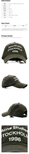 Acne Studios Logo Embroidered Baseball Cap Faded Black 159879760 [P]