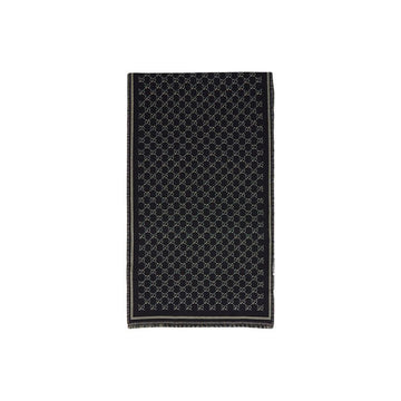 Gucci 26FW GG Jacquard Wool Muffler Black Dark Green 836264 4G386 1066 159879847 [P]