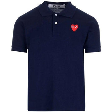 Comme Des Garcons Red Heart Patch Short Sleeve Polo Shirt 158211088 [P]