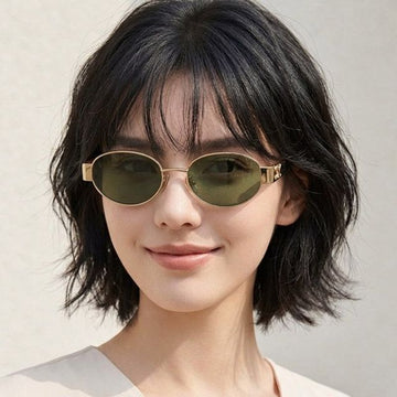 Celine Triomphe 01 Metal Sunglasses CL40235U 30N Round Gold 159882390 [P]