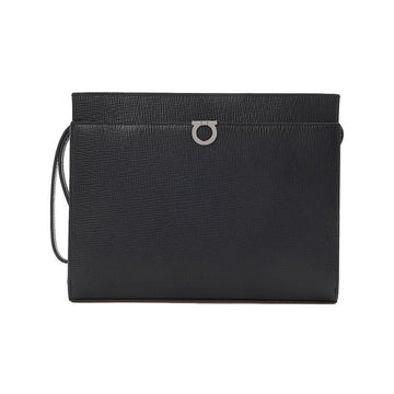 SALVATORE FERRAGAMO 1809 NERO 0786399 SS26 男性ガンチーニポーチクラッチバッグ 159882522 [P]