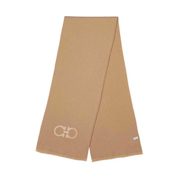 SALVATORE FERRAGAMO 32 1213 CAMEL 0790357 SS26 レディース ジャカードマフラー 159882534 [P]