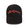Alexander McQueen Embroidered Logo Leather Strap Baseball Cap Black 147904750 [P]