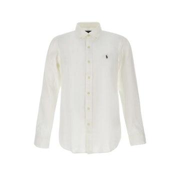 POLO RALPH LAUREN 26SS Pony Stickerei Custom Fit Leinenhemd Weiß 710966294 003 159882849 [P]