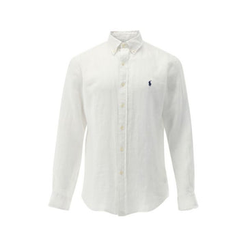 POLO RALPH LAUREN ポニー刺繍カスタムフィットリネンシャツ ホワイト 710966294 506 159882850 [P]