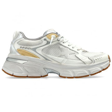 Golden Goose Vintage White Star Leather and Mesh Lightstar 156569021 [P]