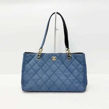 CHANEL Lichtblaue gesteppten Denim Canvas Kette Schultertasche 4VCHB27321 121245216 [P]