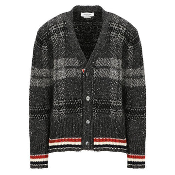 Thom Browne 23FW Checked Jacquard Wool Mohair Cardigan Dark Gray MKC431A Y1506 025 61678429 [P]