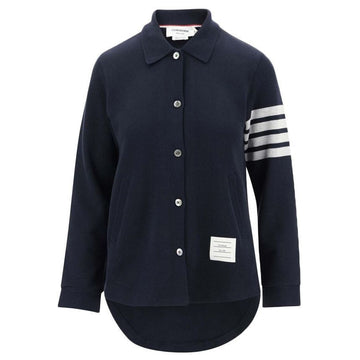 Thom Browne 23FW Women's Diagonal Armband Knit Shirt Jacket Navy 57379323 [P]