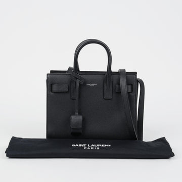 SAINT LAURENT Nano Leder Tote und Schultertasche Schwarz 159542403 [P]