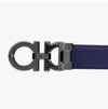 SALVATORE FERRAGAMO ベルト ミッドナイト ブルーブラック リバーシブル メンズベルト 127388070 [P]
