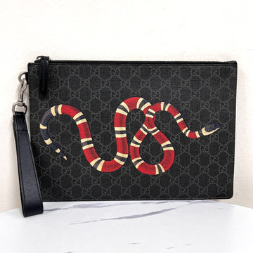 Gucci Snake GG Supreme Clutch Bag Black (473904) 159886014 [P]