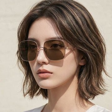 Gucci Sunglasses GG1434S 002 Luxury Metal Oversized Square Brown 91437893 [P]