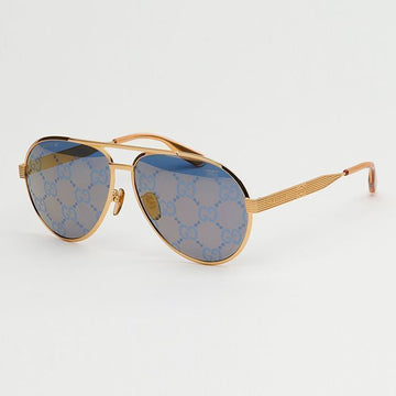 Gucci Sunglasses GG1513S 005 Luxury Mirror Metal Logo Pattern Oversized 91437889 [P]