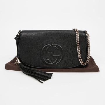 GUCCI Soho Tassel Chain Crossbody Bag Schwarz 159252777 [P]