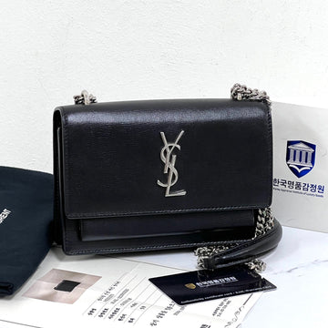 Saint Laurent Mini Chain Crossbody & Shoulder Bag Black Silver Hardware (452157) 159888105 [P]