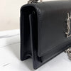 SAINT LAURENT Mini-Chain-Crossbody- und Schultertasche Schwarz mit Silberbeschlag (452157) 159888105 [P]