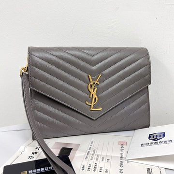 Saint Laurent Envelope Monogram Strap Clutch Bag (617662) 159888199 [P]