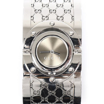 Gucci Steel G Logo Twill Bangle Large Bracelet Women's Watch YA112401 159888205 [P]