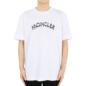 MONCLER Herren T-Shirt mit Logo-Patch und Schriftzug (Weiß) 8C00002 89A17 001 74983757 [P]