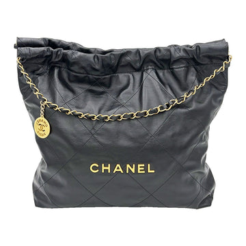 CHANEL Black Gold Metal Bag 22 by 35 159898228 [P]