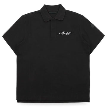 Moncler Men's Logo Patch Half-Zip PK Short Sleeve (Black) 8A00010 89A16 998 153565225 [P]