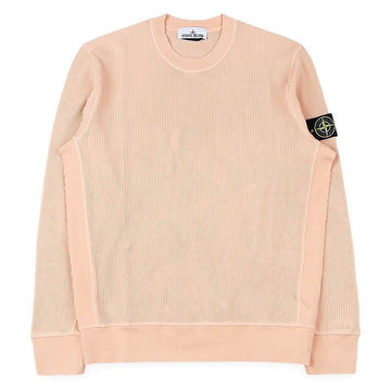 Stone Island Men's Wappen Patch Waffle Fleece Sweatshirt (Plaster Pink) L1S15 6100056 S0044 V008E 156794726 [P]