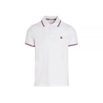 Moncler Three-Stripes Logo Patch PK T-Shirt White 8A703 00 84556 001 158346440 [P]