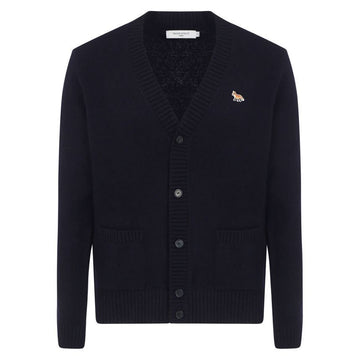 MAISON KITSUNE フォックスパッチ Vネックカーディガン ネイビー HM00501KT1006 P480 114555635 [P]