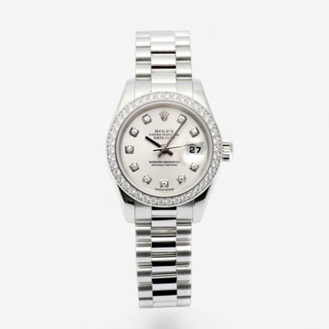 ROLEX Platin Datejust 26 Damenarmbanduhr mit Original Lünette und Diamanten 2001 159913281 [P]