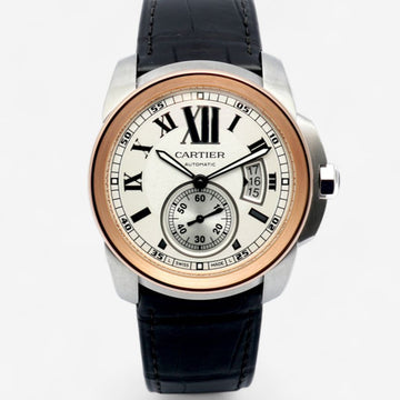Cartier Calibre De 42mm W7100039 Pink Gold Combination Men's Watch 2010 159913312 [P]