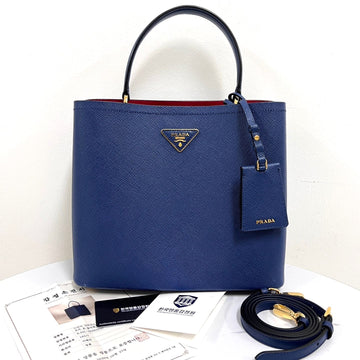 PRADA Saffiano Panier Bucket Bag Schultertasche Blau 159931370 [P]
