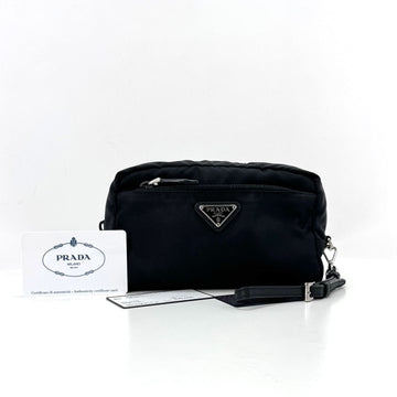 PRADA Dreieck-Logo Nylon Clutch Schwarz (1NE393) 159932497 [P]