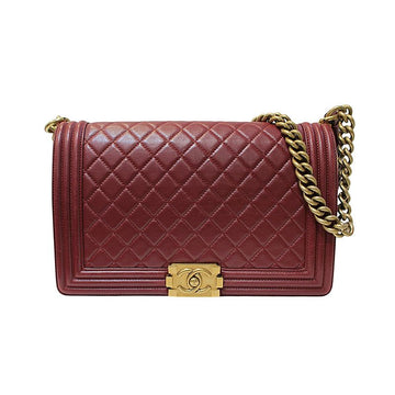 CHANEL Vintage Schultertasche aus Rindsleder in Burgunderrot 159933631 [P]