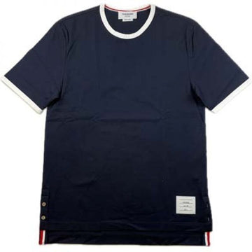 THOM BROWNE サイドトリミングリンガー半袖Tシャツ 157087747 [P]