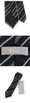 DIOR Männerschleife mit Streifen aus Seide (Grau/Schwarz) 68C1047B6055 988 158860031 [P]