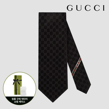 GUCCI Seidenkrawatte GG-Muster Schwarz 1000 4B002 456520 127647714 [P]