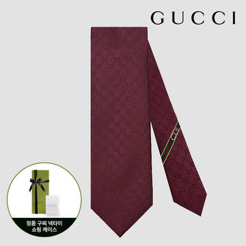 Gucci Silk Tie GG Pattern Burgundy 456520 4B002 6166 127476501 [P]
