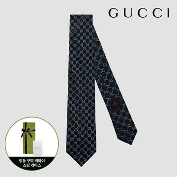 Gucci Jacquard Tie 456522 4B002 1069 GG Pattern Black 127476287 [P]