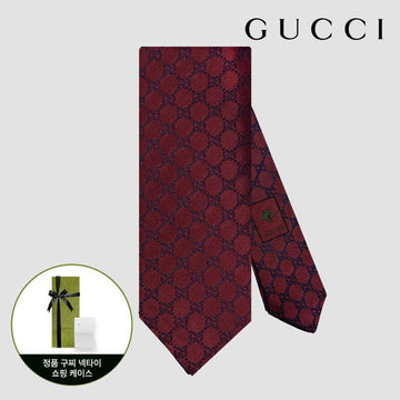 Gucci Men's Tie GG Logo Burgundy 4B002 6068 456524 127476265 [P]