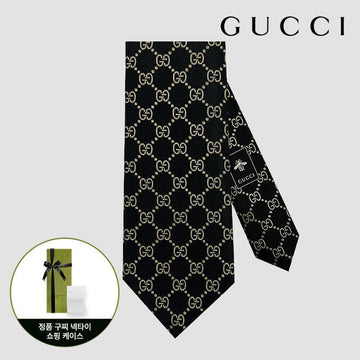 Gucci GG Logo Tie Black 499695 4B002 1079 127476262 [P]