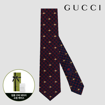 Gucci GG Bee Tie 545078 4E002 4174 Navy Red 127476242 [P]