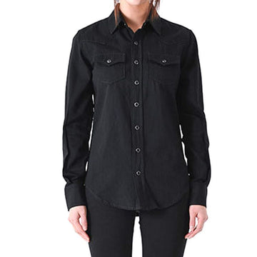 Saint Laurent Western Denim Shirt Black 615139 YM881 1078 146650435 [P]