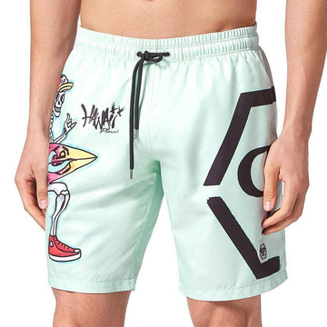 Philipp Plein Hawaii Logo Printed Swim Shorts 154660407 [P]