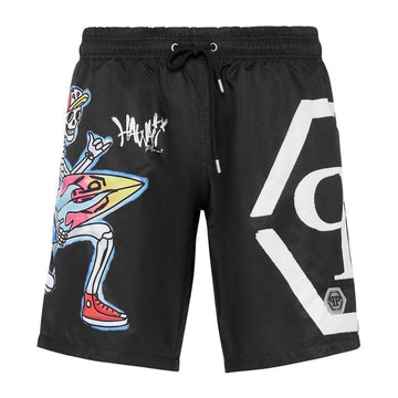 Philipp Plein Swim Trunks with Hawaii Logo Print Black 154659997 [P]