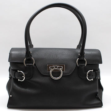 SALVATORE FERRAGAMO 21 4402 schwarze Leder Gančini Tote Tasche 160070143 [P]
